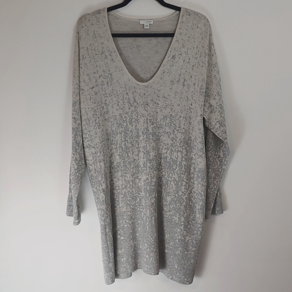 PURE JILL v-neck ombre long sleeve sweater tunic size l
